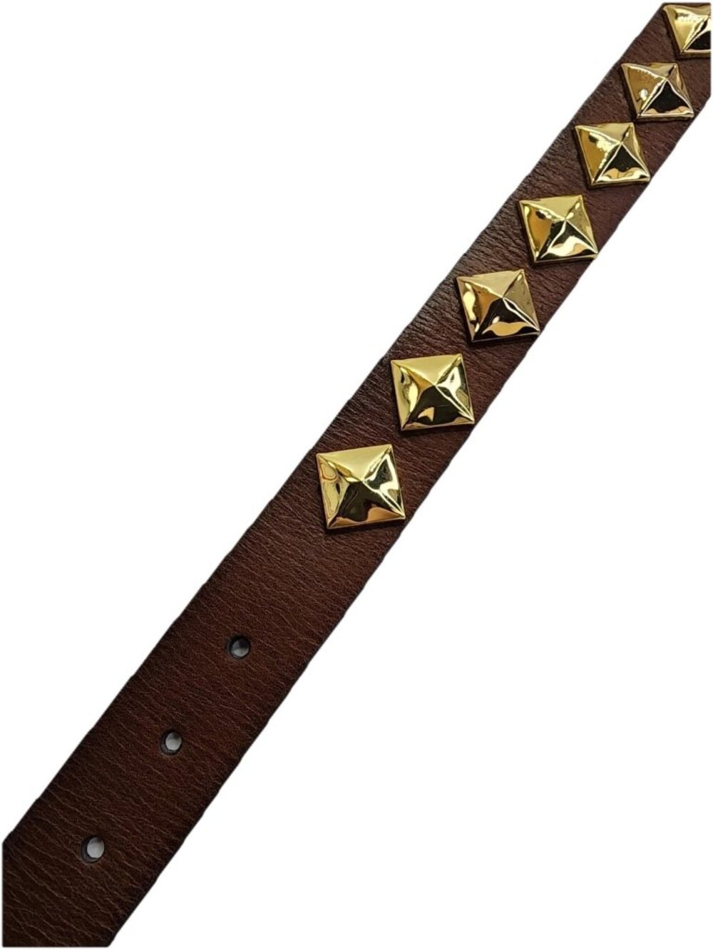 TreVero Women’s Brown Leather Size Small Gold Studded Belt Measures 38 Inches - Picture 4 of 6